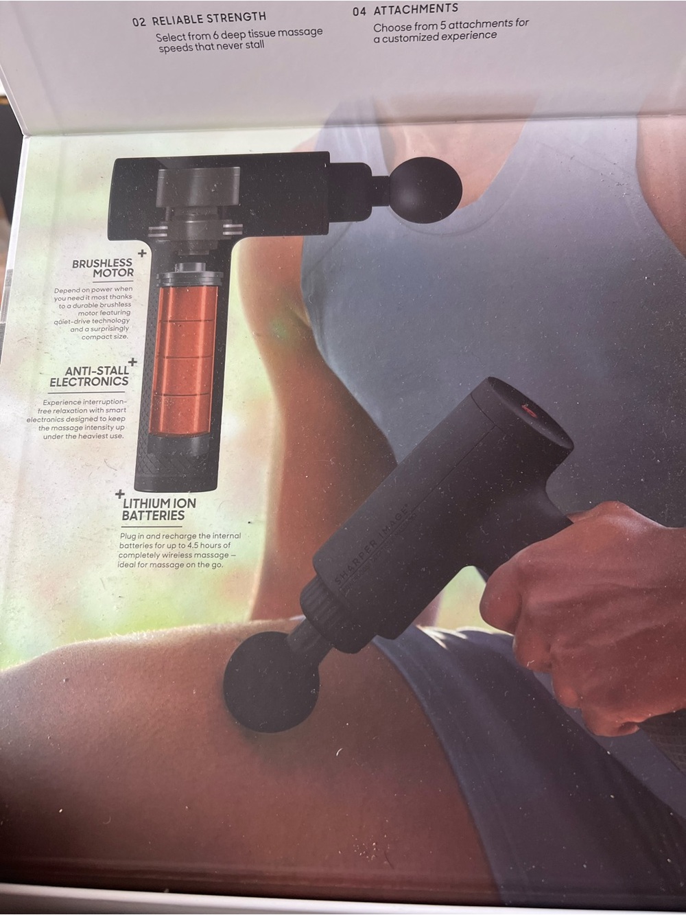 Sharper Image Percussion Massage Gun - Black